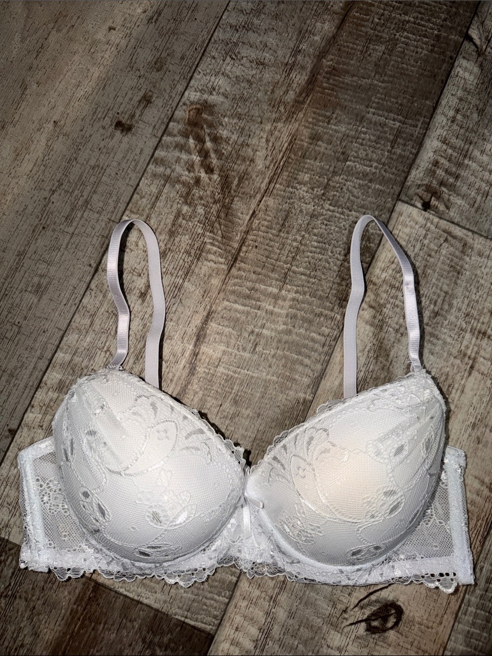 Lace Push-Up Bra in white-size 36C